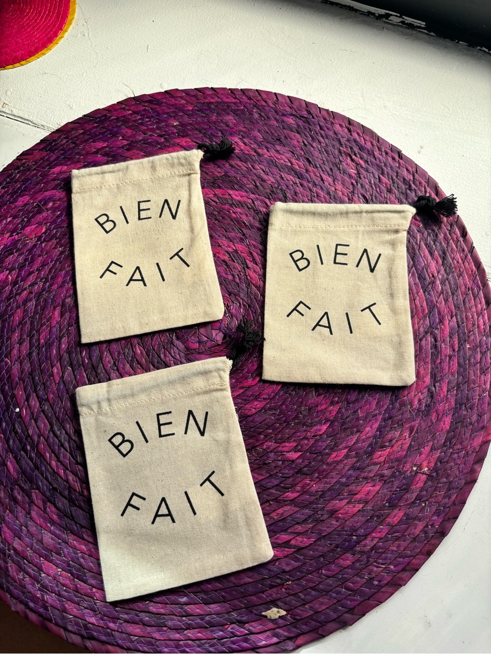 Madewell "Bien Fait" Canvas Drawstring Pouch - Natural Cotton, Set of 3